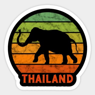 Thailand Elephant Silhouette On A Rainbow Of Sunset Colors Sticker